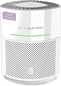 GermGuardian Airsafe+ HEPA Air Purifier for Home, Large Rooms Up To 1043 Sq. Ft. with HEPA Air Filter, UV-C Light & Air Quality Sensor, AC3000W, White