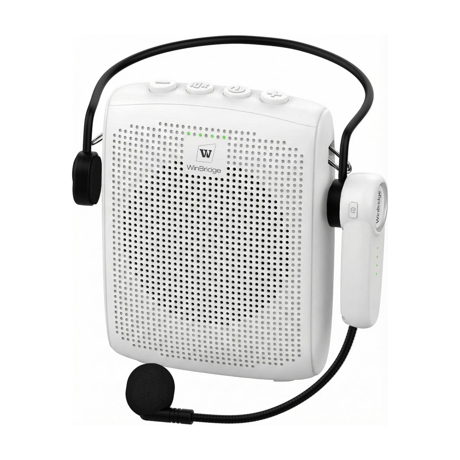 WinBridge WB002 Wireless Voice Amplifier with Bluetooth Headset Mic | Teacher Microphone for Classrooms, 15W Voice Amplification, One-Touch Mute, USB Playback, 12-15 hr Battery, Lightweight White discount deal