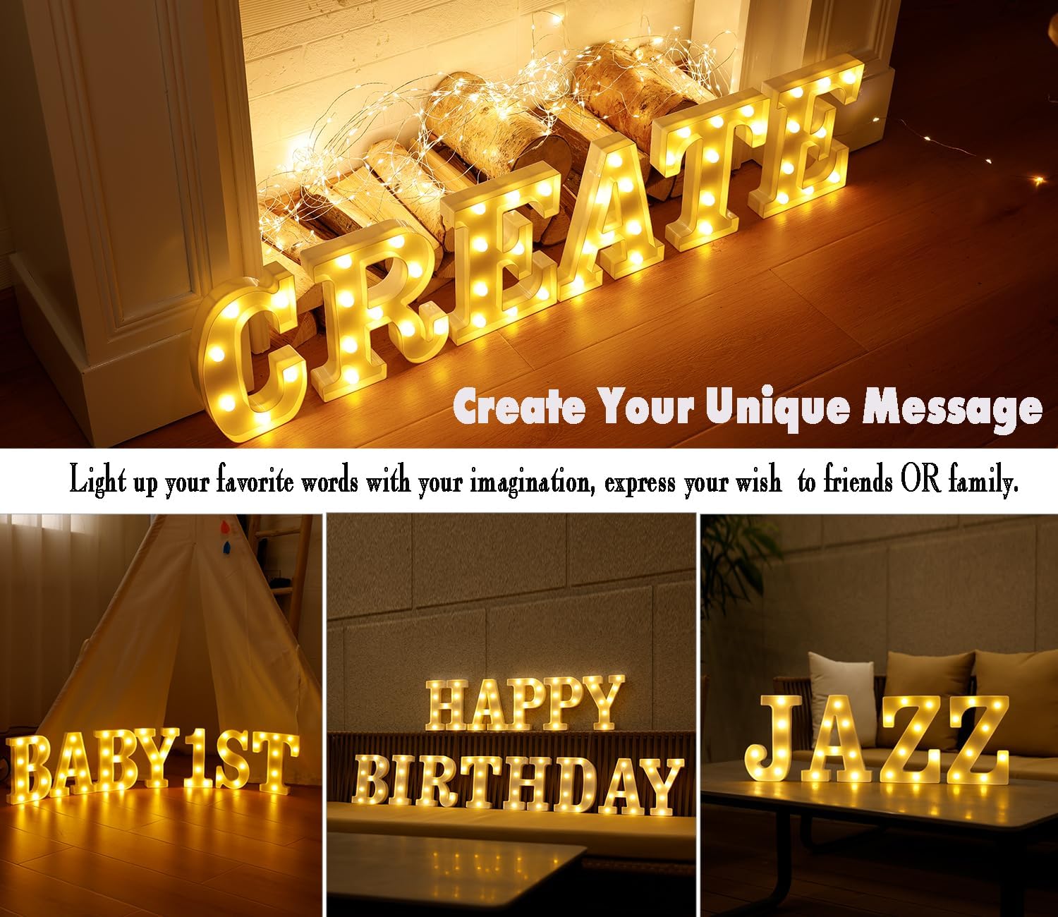 Small Led Marquee Letters, Light Up Letters, 8.58 Inch Led Letter Lights, Battery Powered Lighted Sign for Table, Party, Birthday, Christmas Decor (Letter A)