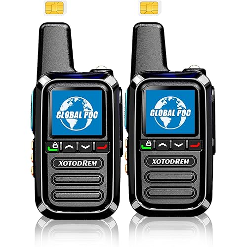 Global Lifetime Free Rapid Walkie Talkies Unlimited Range 4G LTE PoC(Push-to-Talk Over Cellular) Radios Nationwide PTT Two Way Radios Long Distance for Family, Logistics, Company 2pcs with sim Card