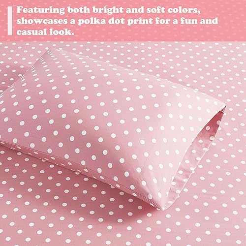 Miniatura 6 de Mi Zone Juego de sábanas 100  algodón percal ultra suave tamaño matrimonial color rosa