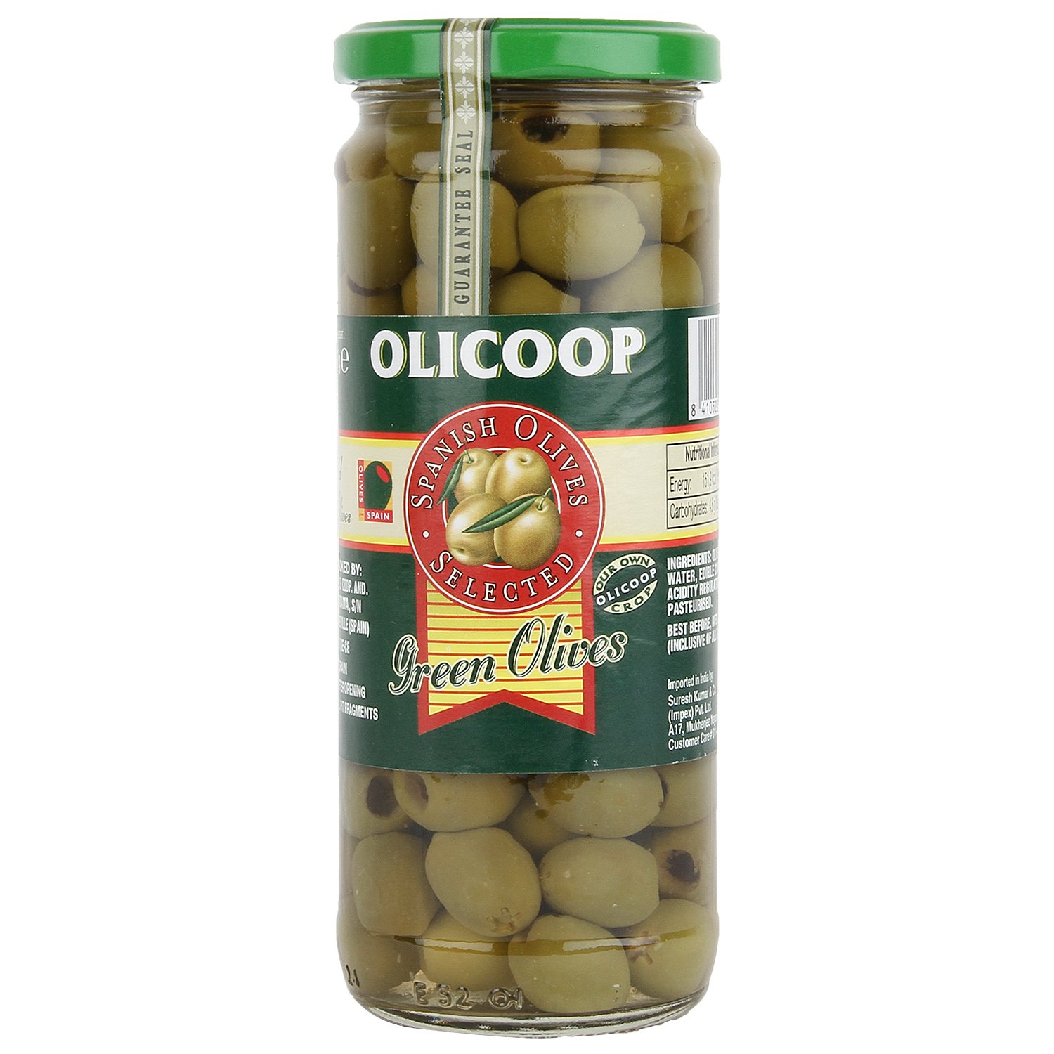 Olicoop Green Pitted Olives, 450g