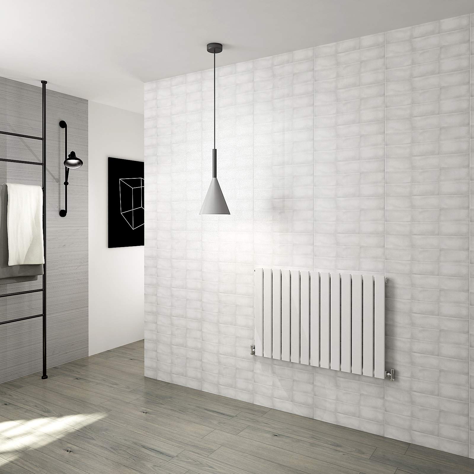 Horizontal Flat Panel Designer Radiator Central Heating White Rads Single 600x884mm
