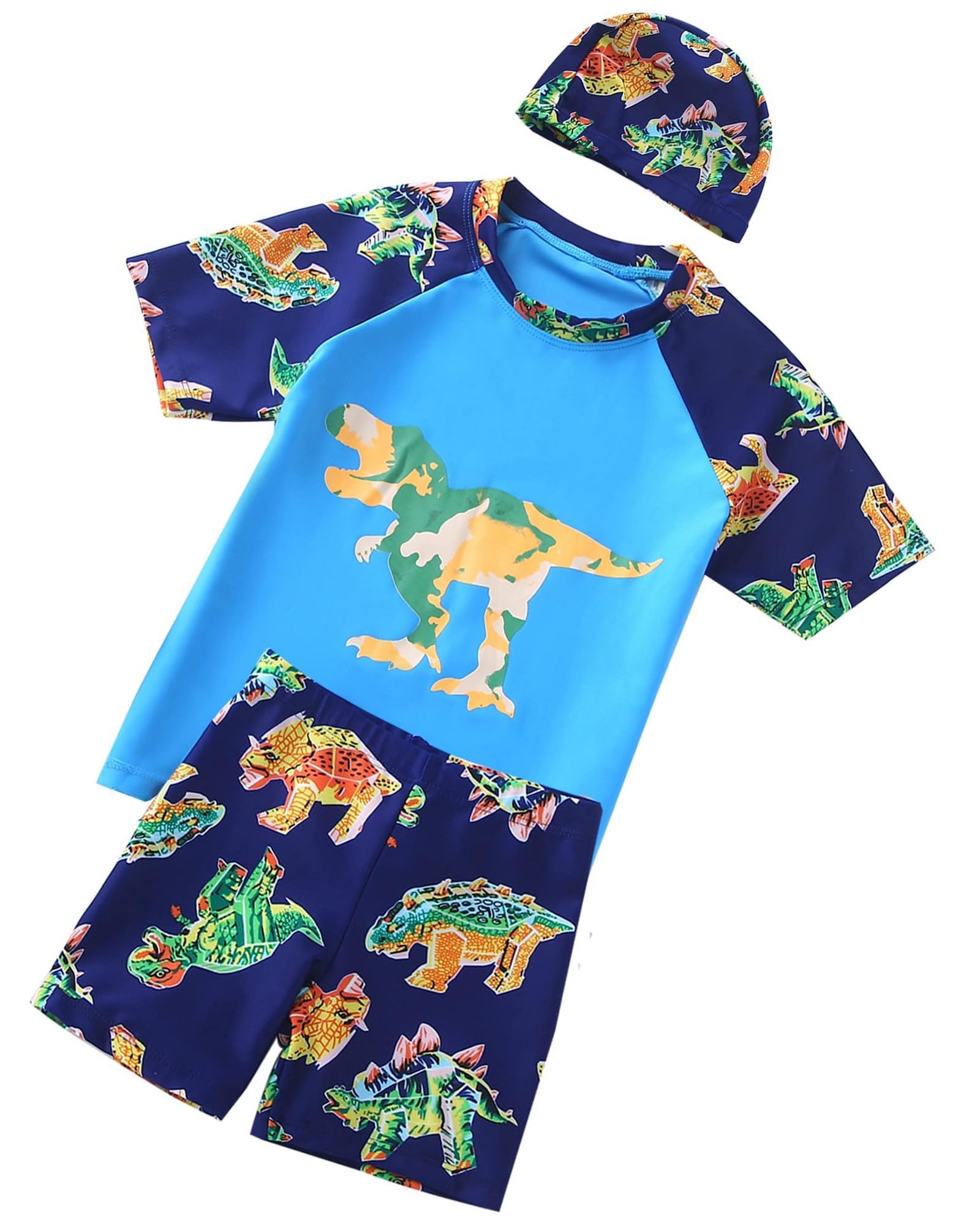 TODREMOU Bañador Niño 2 a 10 Años - Anti UV Camiseta y Shorts de Baño Niño Bañador Natacion Protección UV UPF 50+