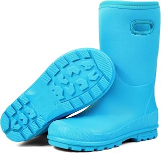 Kid's Muck Rain Boots for Girls and Boys,Winter Snow Waterproof Insulated Neoprene Rubber Boots