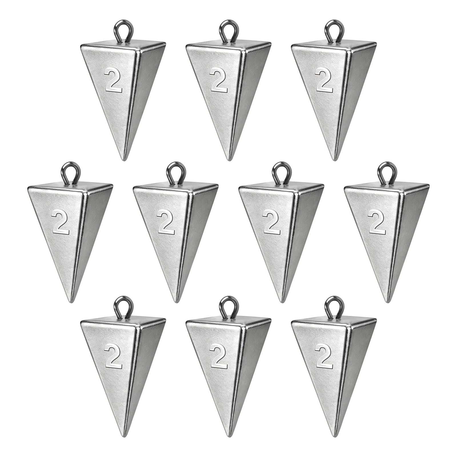 Alwonder Pyramid Sinkers Angelgewichte, Angelblei, Salzwasser, Süßwasser, Blei, Angelgewicht, Sinker für Ozean, Brandung, Angelausrüstung, Welsausrüstung, 28,3 g, 3,5 g, 85 g, 113,4 g, 141,7 g, 170 g,