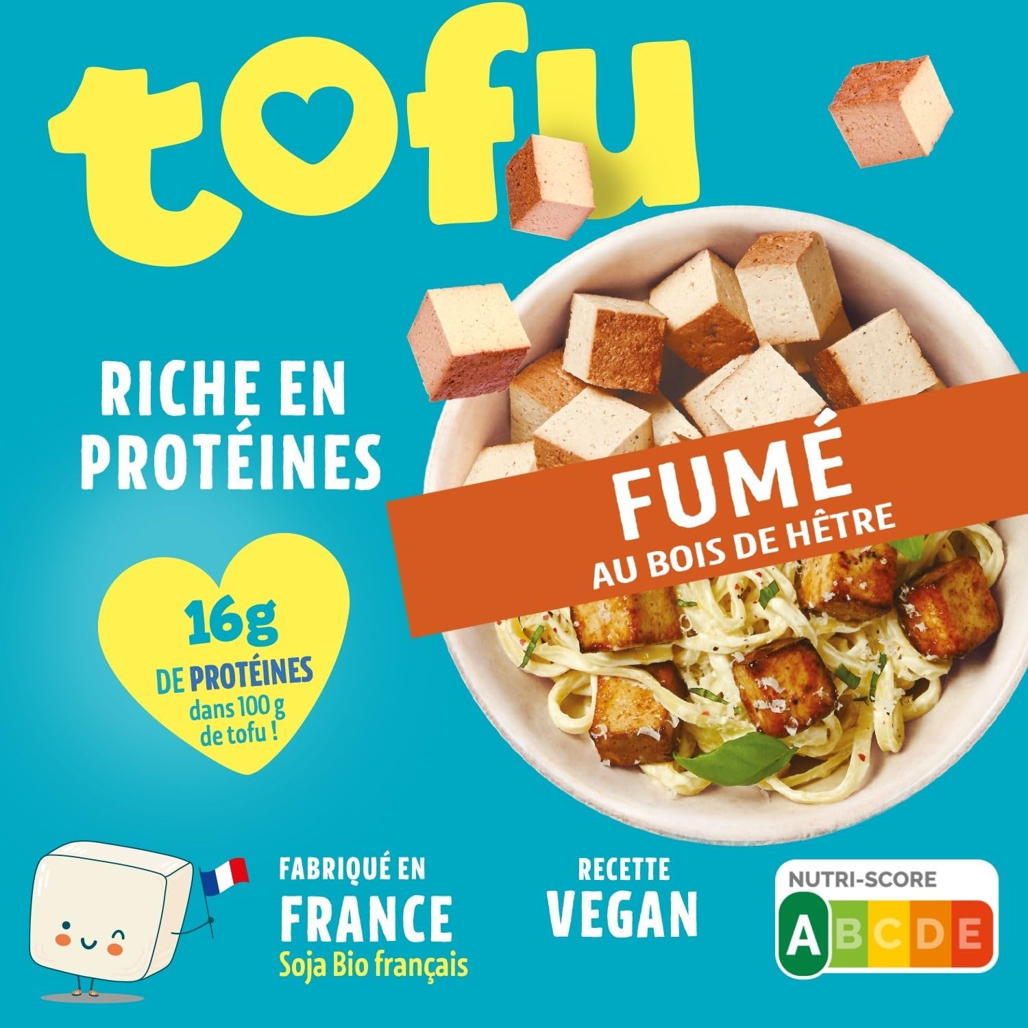 CÉRÉAL BIO – Tofu Fumé Bio – Riche en Protéines – Fabriqué en France – Alternative Végétale – Nutri-Score A – 200 g