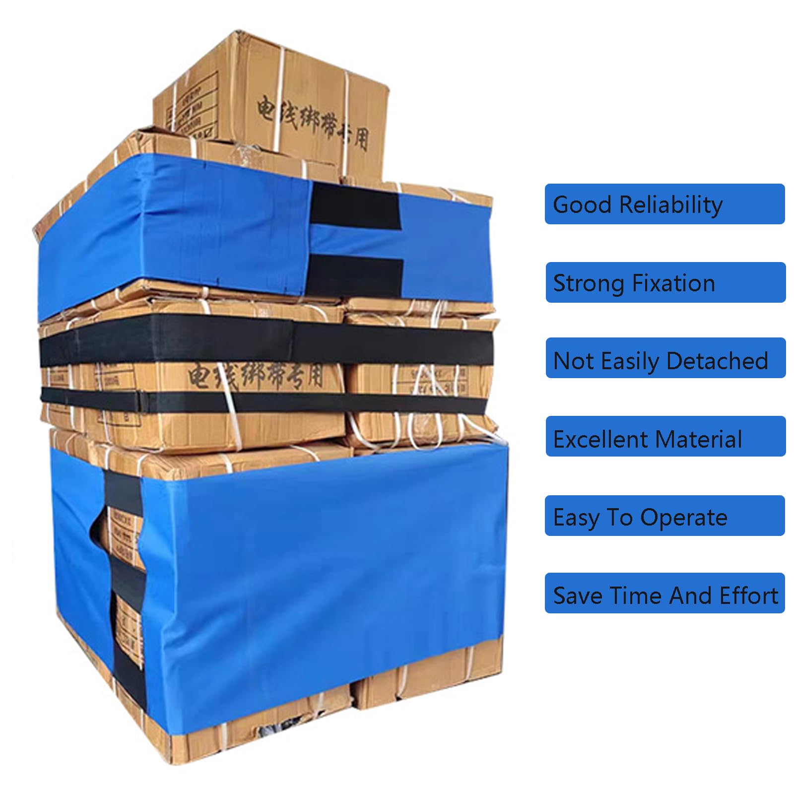 Logistik Paletten-Umreifungsband mit Klettverschluss-Design, robuste Zurrgurte verstellbar, Palettenverpackung, Sicherungsgurt, Frachtkartongurte, 49