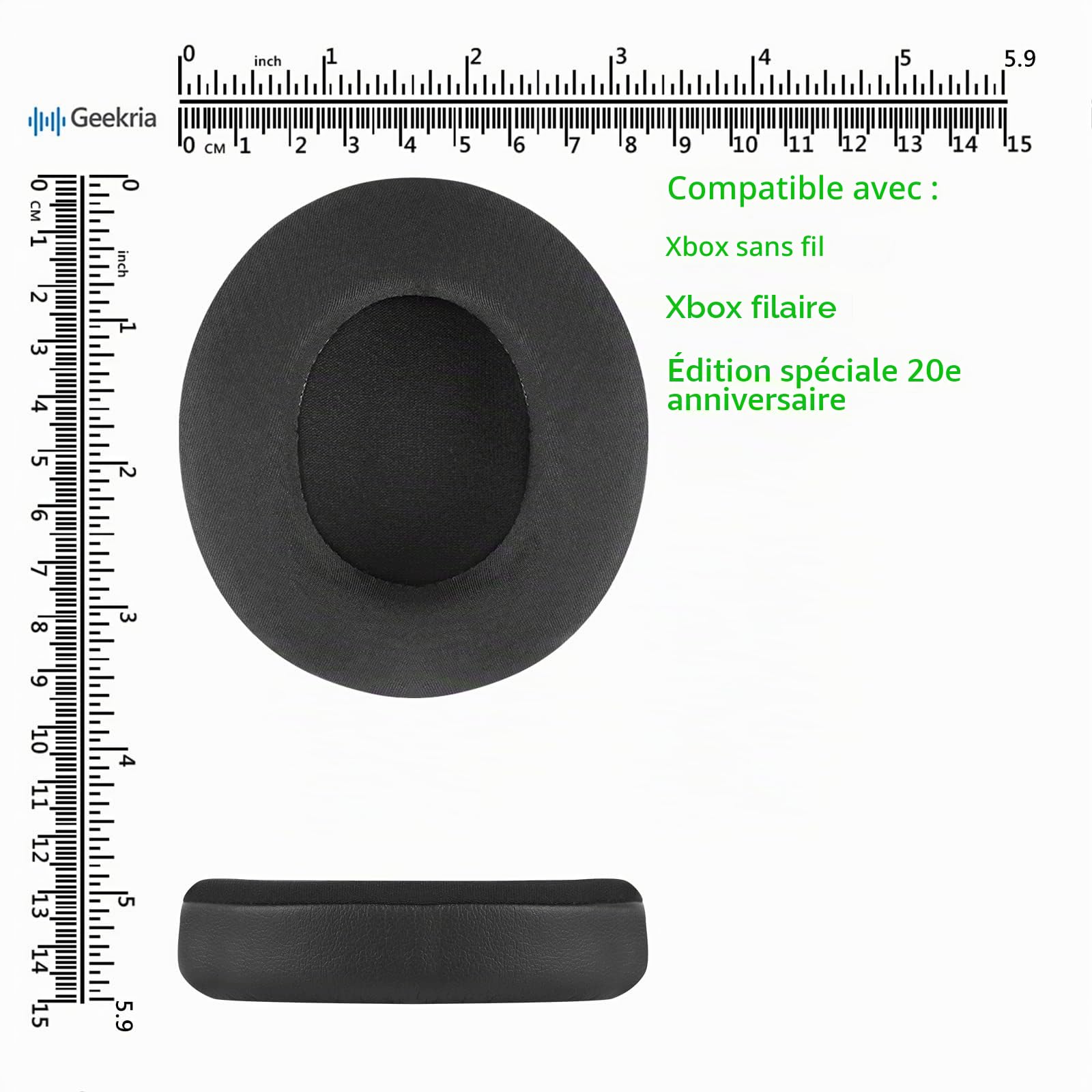 Geekria Coussinets d’Oreille de Remplacement avec Gel de Refroidissement Sport pour Microsoft Xbox Wireless (2024) / Wired, Xbox Stereo, Xbox Stereo Headset 20th Anniversary (Noir)