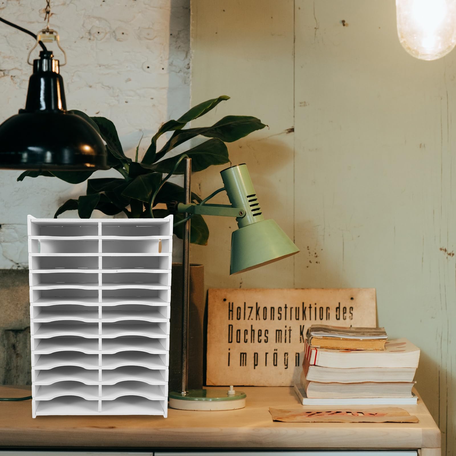 Mini Organizer Rotante 48 Slot per Tamponi di Inchiostro, Portaoggetti per Timbri Artigianali Compatto e Stabile, Supporto Rotante per Organizzazione Materiali da Scrivania Casa