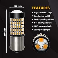 Vista 4 de PHINLION 1156 Bombillas LED de señal de giro súper brillantes 3014 103-SMD BA15S P21W 1156 7506 Bombilla LED con proyector para luces intermitentes