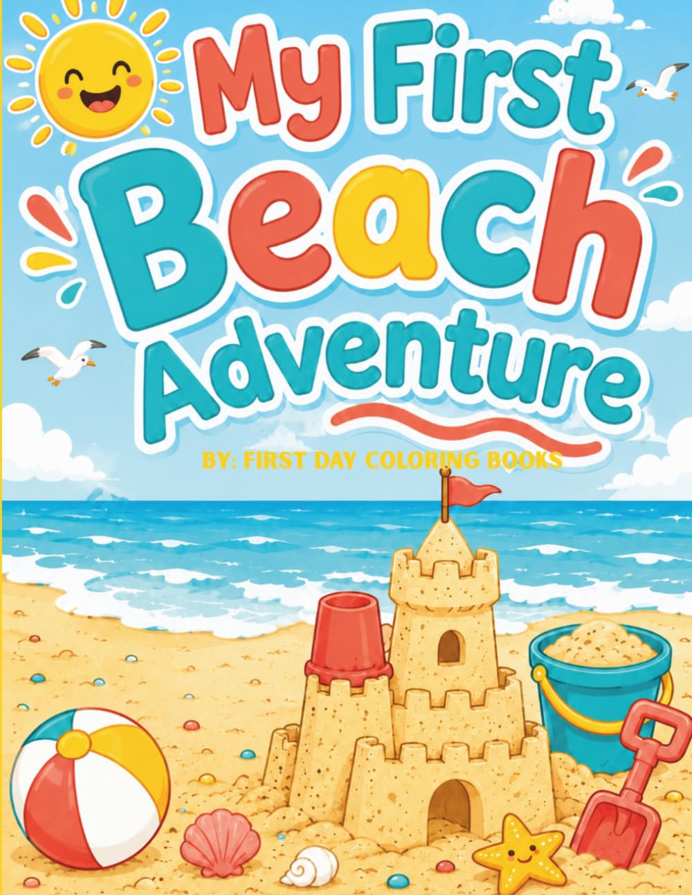 My First Beach Adventure: An Easy Beach Coloring Book for Toddlers and Preschoolers Ages 3–5 Featuring Cute Summer Scenes, Ocean Animals, Sandcastles, and Big Bold Pages