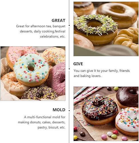 Miniatura 4 de Abaodam Molde para hornear muffins, dona, molde para muffins, flor, muffins, galletas, herramienta para hornear, dona, fondant, dona, bandeja para