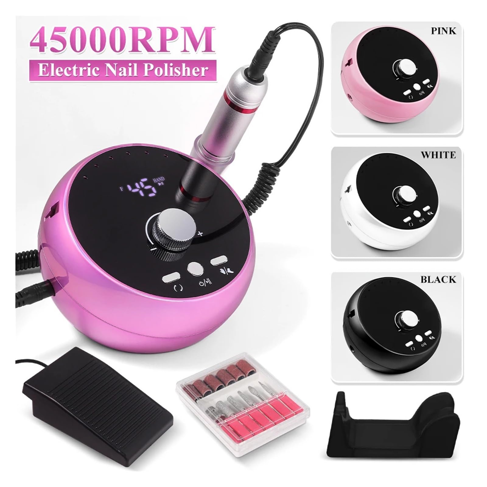 Amazon.co.jp: ネイルマシン プロのマニキュアドリルマシン 45000RPM