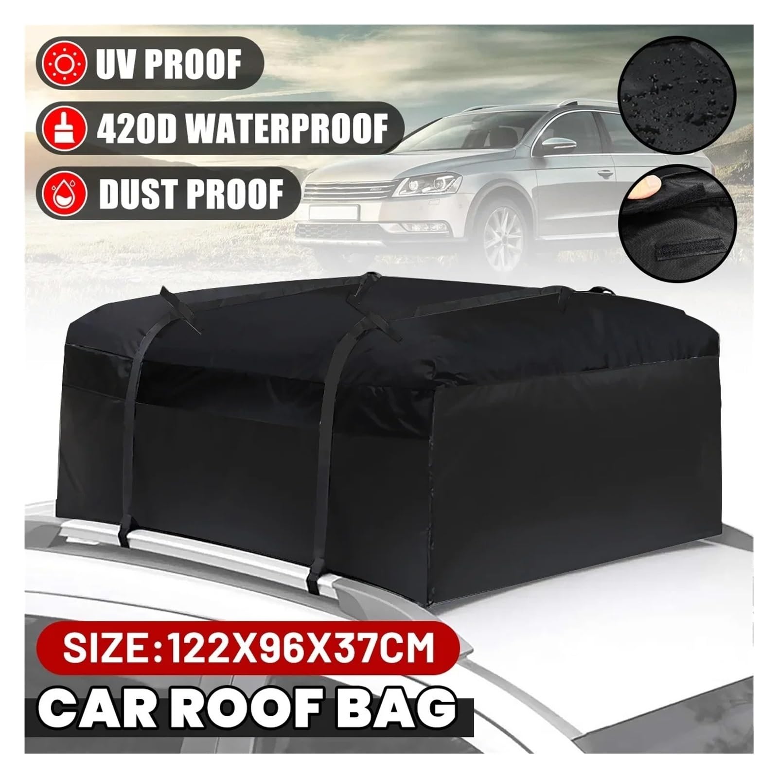 Racks Träger Auto 3 Arten Große Größe Auto Dach Top Tasche Wasserdicht Fracht Träger Reise Lagerung Gepäck Korb Gepäckträger(M-122X96X37CM)