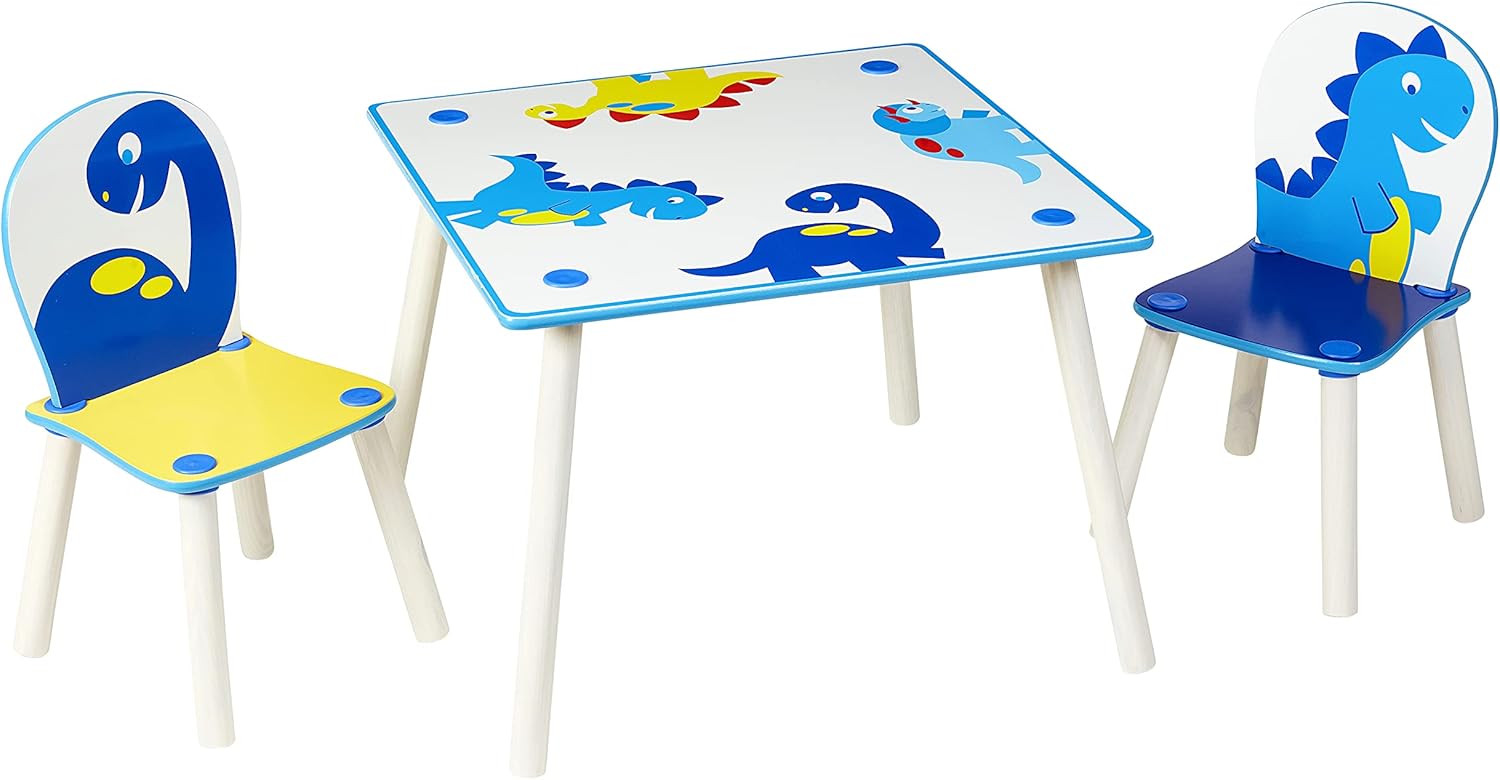 Hello Home 527DIE Dinosaur Kids Table and 2 Chair Set by HelloHome