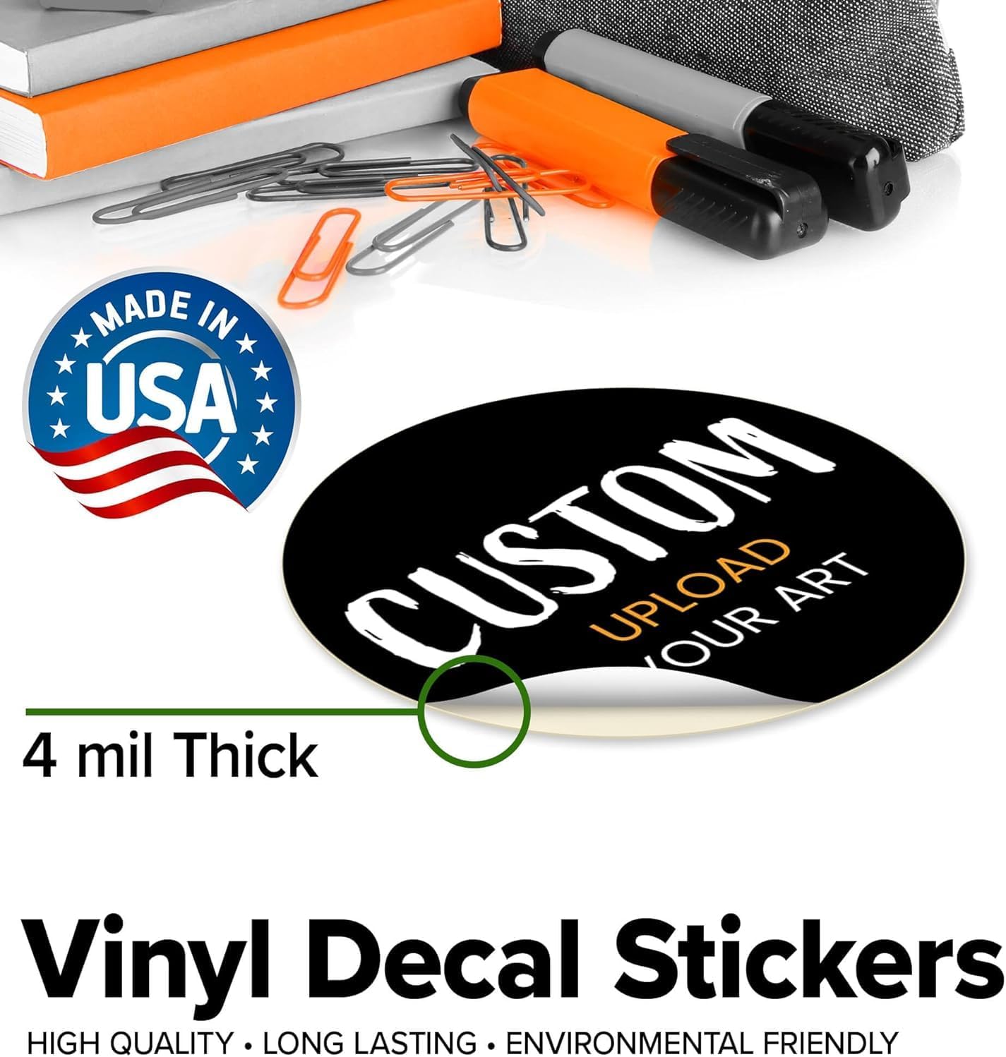 Premium Custom Stickers Labels - Personalized Stickers for Businesses Logo and Name. Birthday Baby Pets and Label Product Boxes Wedding Favors Waterproof Labels (Image, 3.5 Inch)