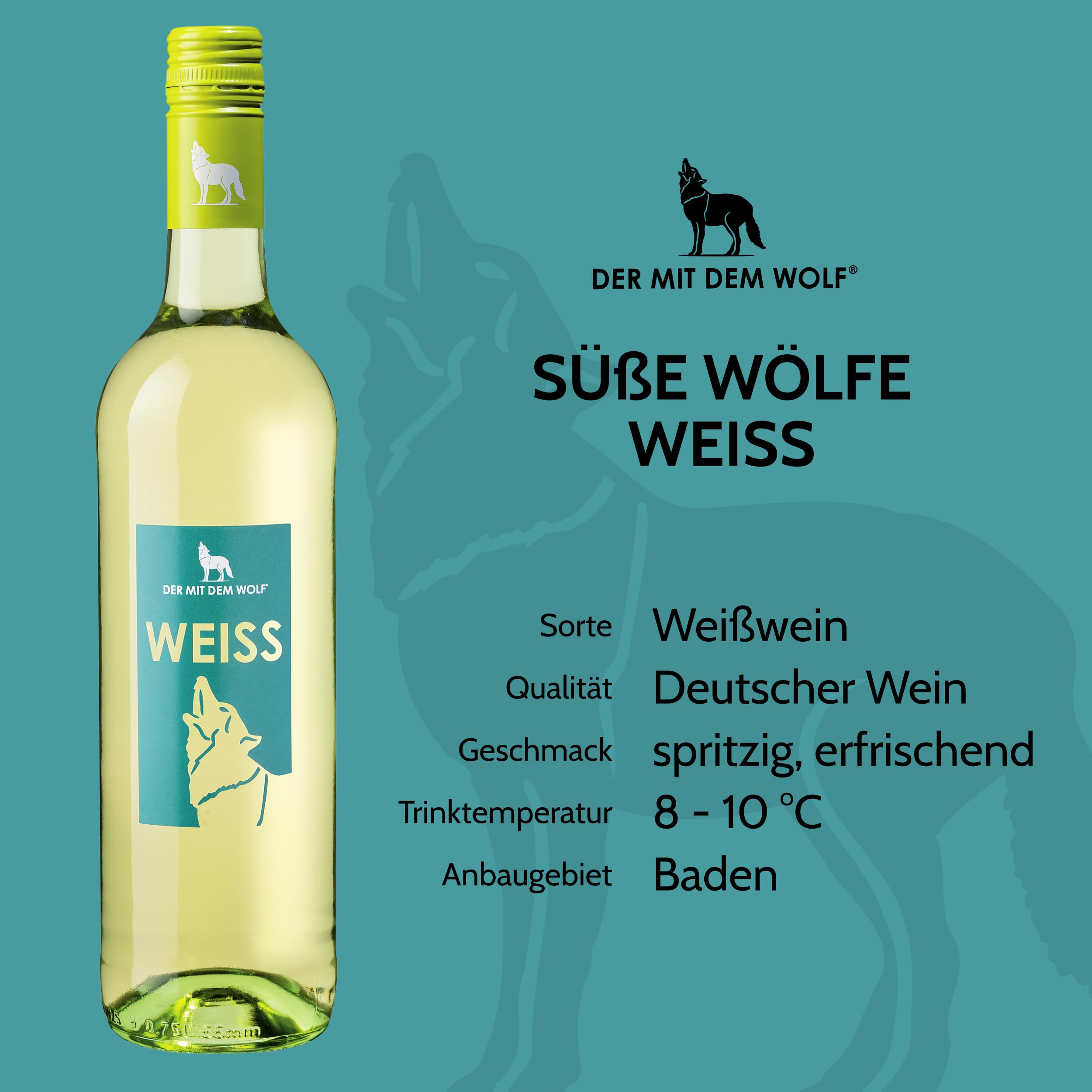 Wolfenweiler SÜSSE WÖLFE Probier-Paket - Weißwein, Rosé & Rotwein lieblich - Cuvée süß & fruchtig, deutscher Wein aus Baden (6 x 0,75l)