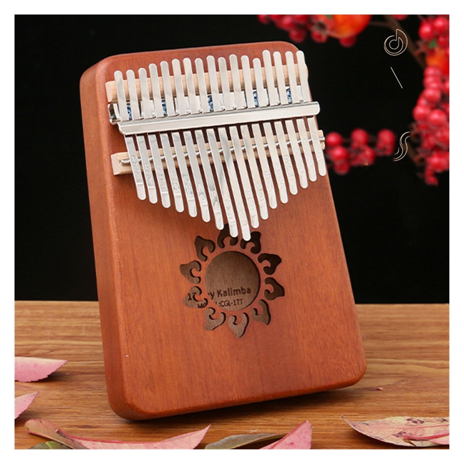 kalimba mini Kolorowa skala chromatyczna w stylu retro 17-tonowe pianino kciukowe Kalimba Kalimba przenośne pianino palcowe dla początkujących