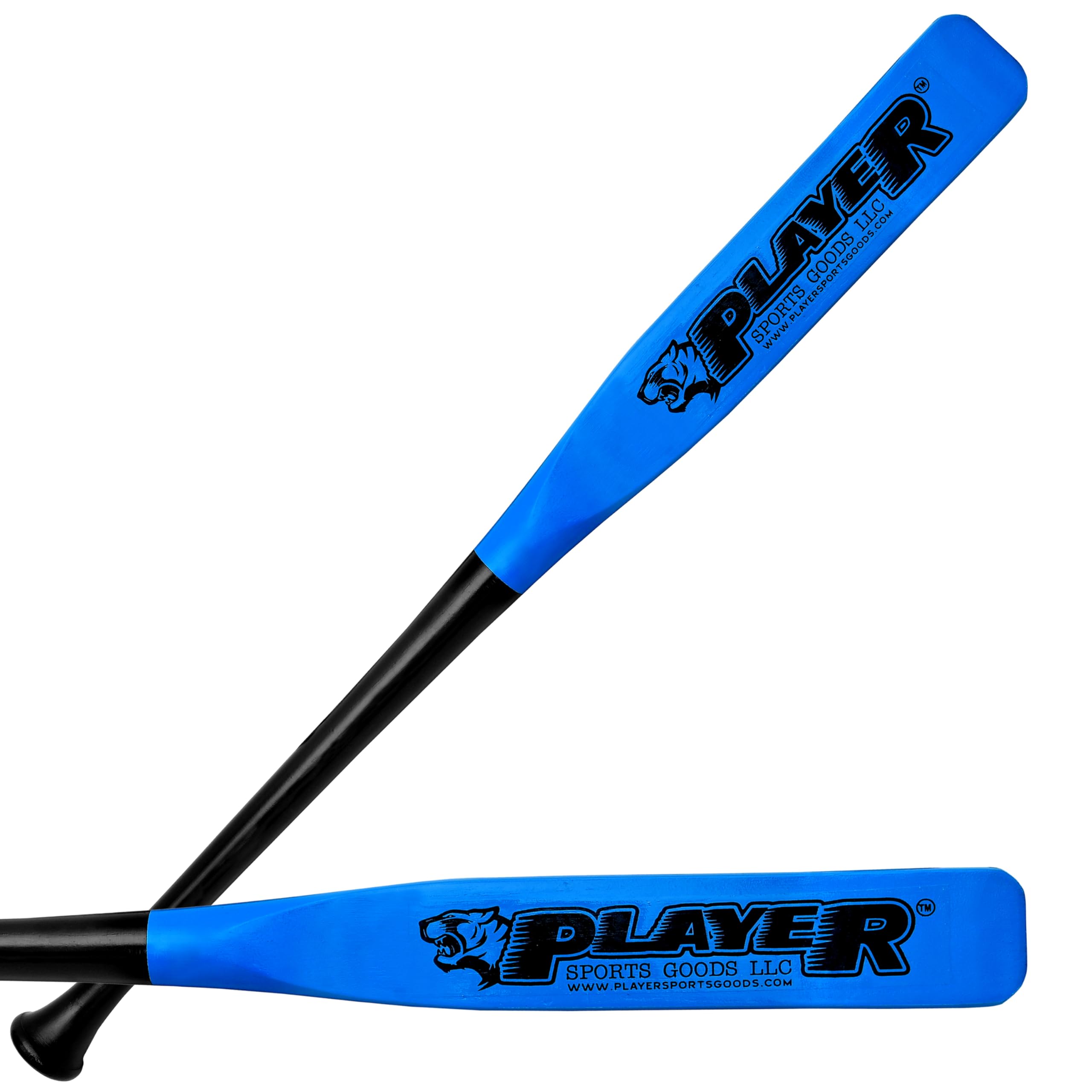 31" High-Grade Pro Maple Flat Half Paddle Training Baseball & Softball Bat in 31"/20 oz/Flat Barrel:2.50" for Professional Players in Sky Blue & Black by Player Sports Goods LLC