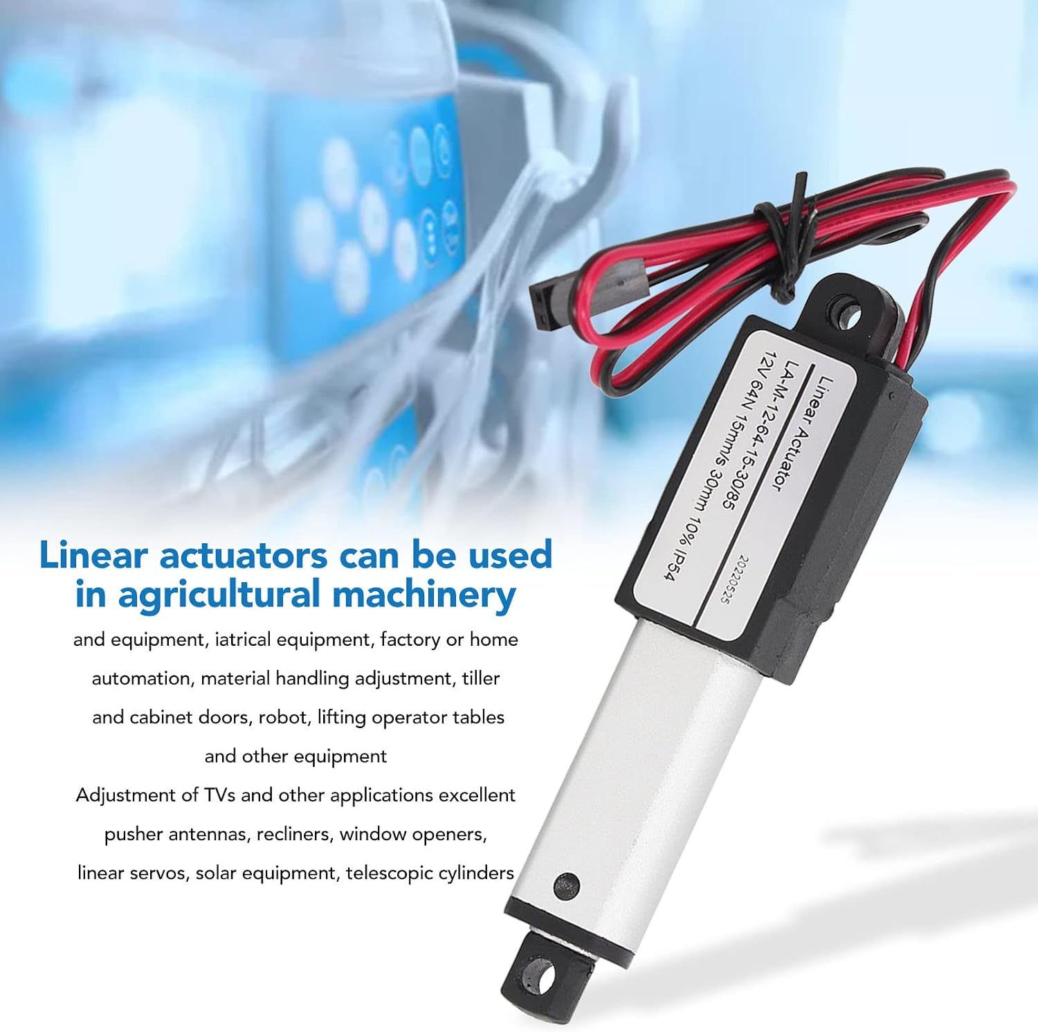 FOUF Electric Micro Linear Actuator, 12" High Speed 14mm/s Linear Actuator Motor, Mini Waterproof Motion Actuator Small 12 V DC, for Sofa Massage Recliner TV Table Cabinet Window Lift(30mm / 1.2in)