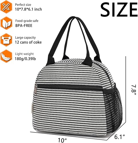 Miniatura 3 de Lonchera para mujeres, adultos, hombres, niños y niñas, pequeña lonchera de gran capacidad, contenedor de almuerzo aislado para el trabajo, escuela,