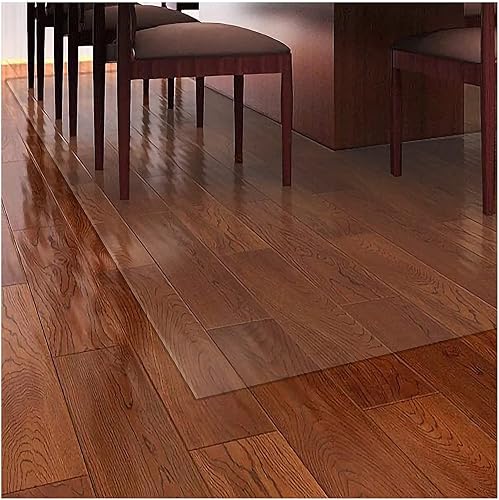 Protector de alfombrilla transparente antideslizante para suelo de madera dura, protector de alfombra, tapete de plástico transparente resistente