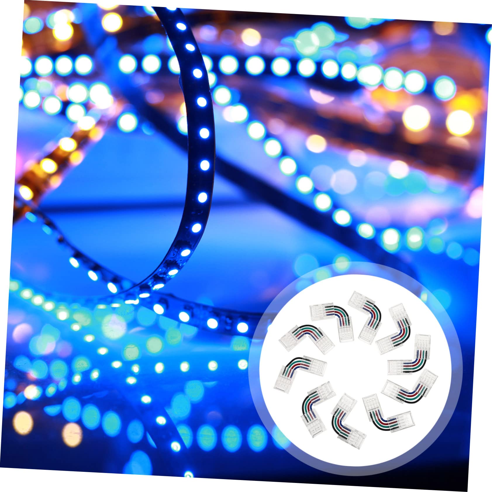 Amosfun 4 Sätze -anschlüsse Für Streifenlichter Lötfrei Leicht Kompakt Für 5050 Smd Rgb- -streifen 10 Stück * 4