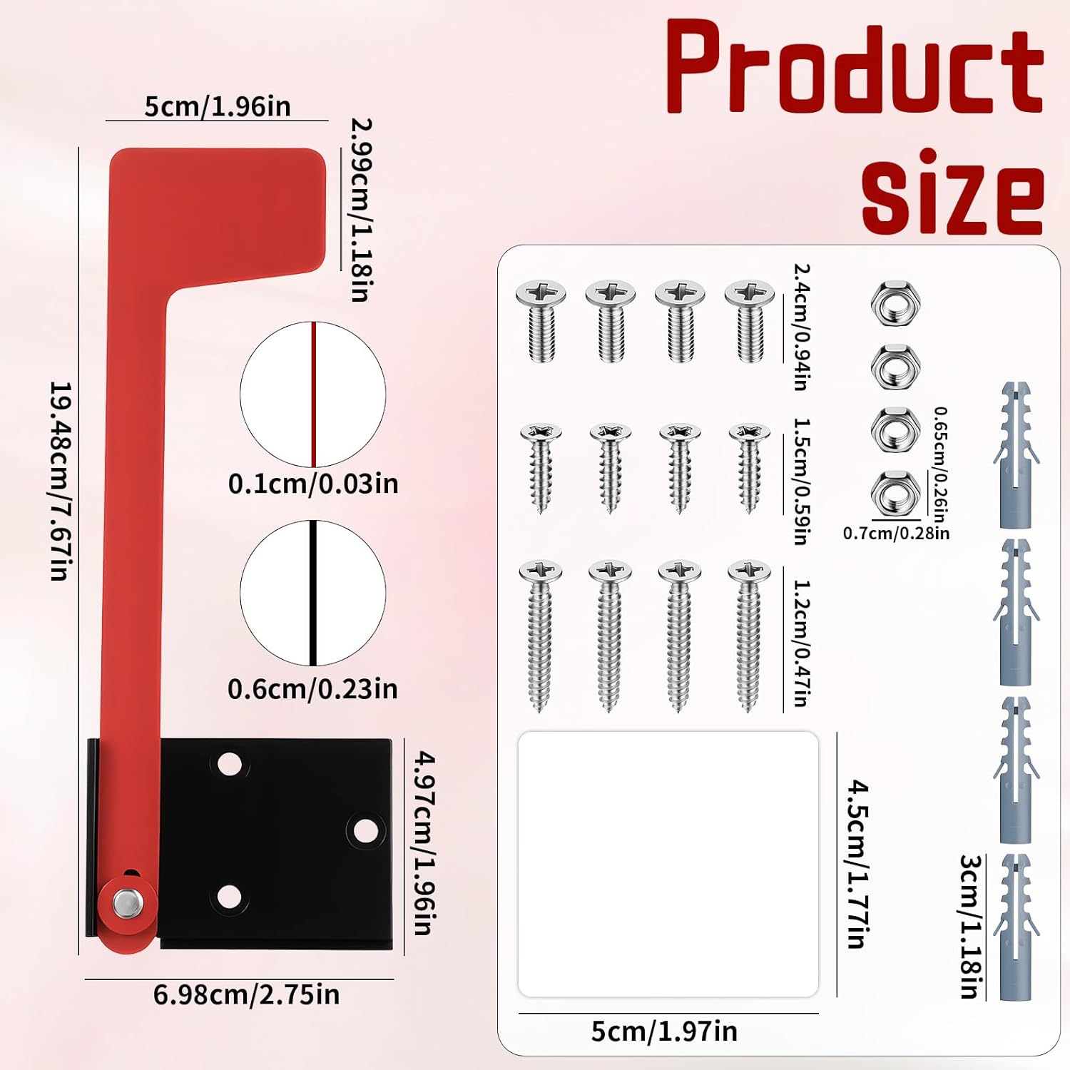 Mailbox Flag Replacement Kit, Universal Metal Mailbox Flag with Hardware for Mail Box