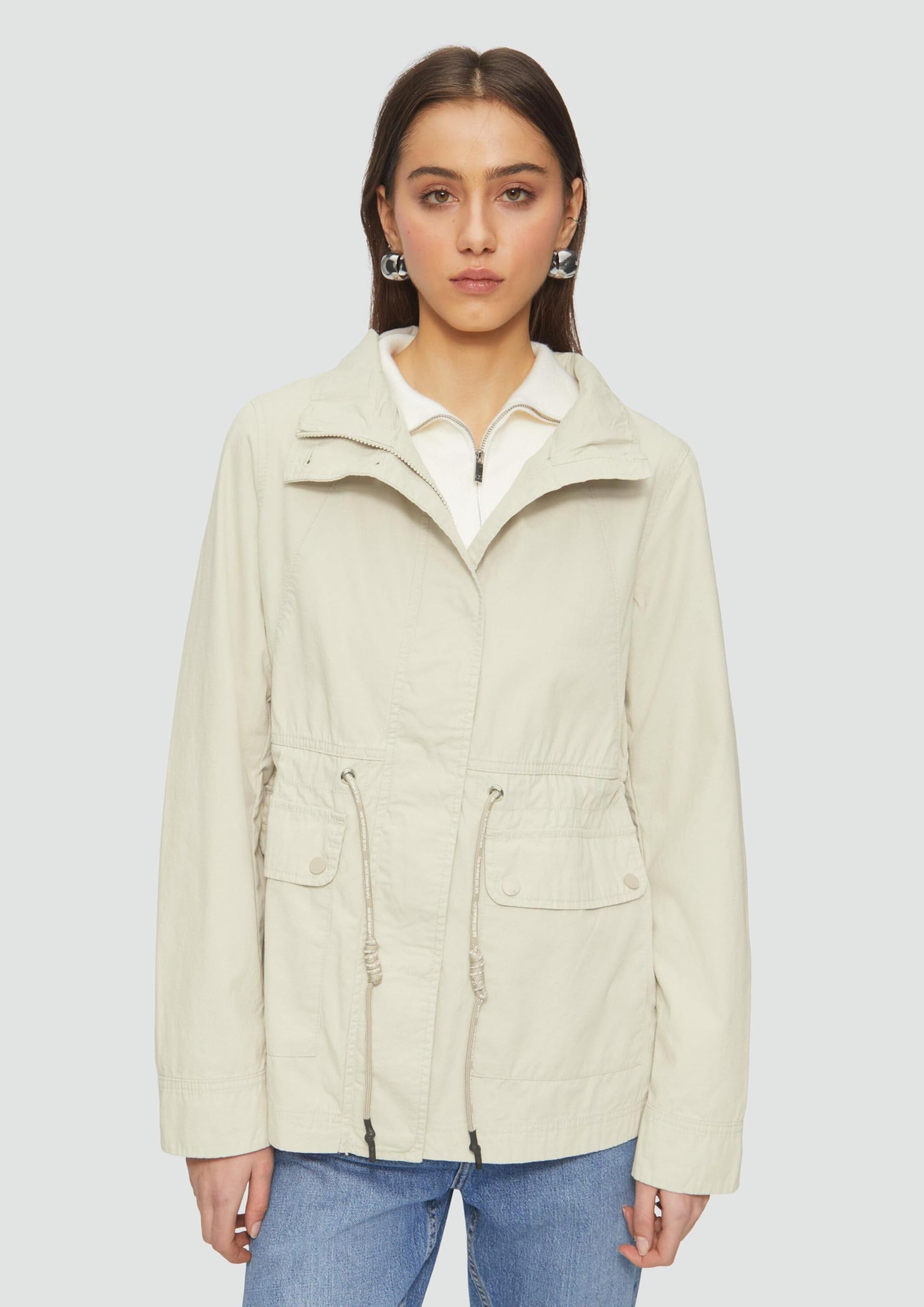 s.Oliver Damen Outdoor-Jacke – Regular Fit, Stehkragen, Tunnelzug
