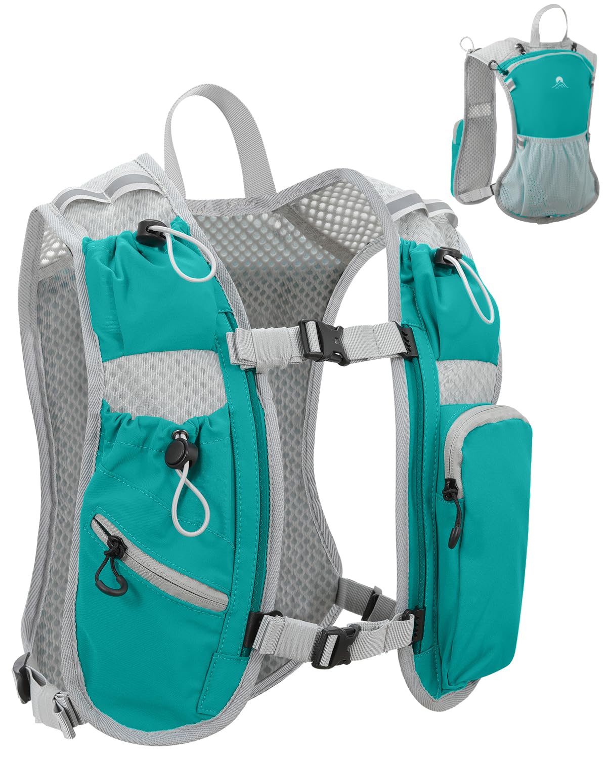 Running Vest for Women and Men, Hydration Running Backpack, Runners Vest, Hydration Vest, with Front Phone Holder, Adjustable Chest and Waist Strap