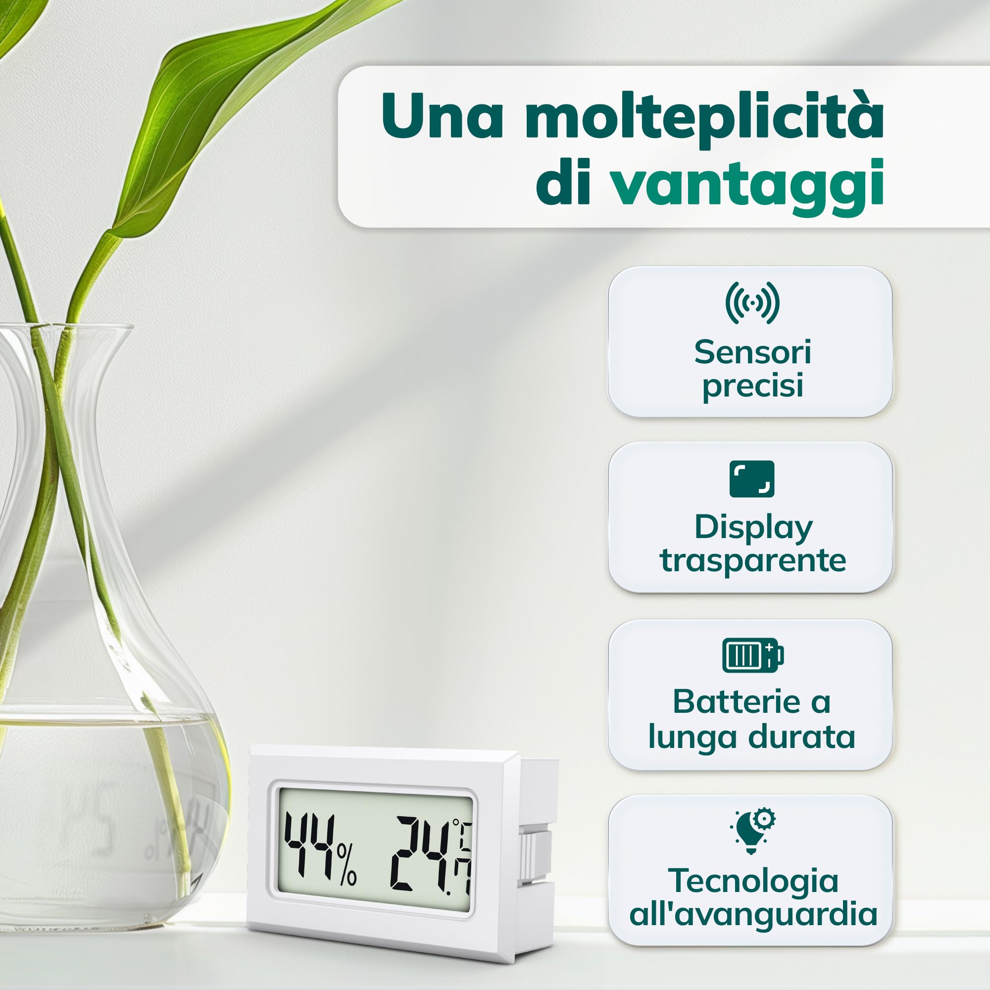 Mini Termometro E Igrometro Digitale MAVORI 3 Pezzi - Misura Temperatura E Umidità - Foto 4