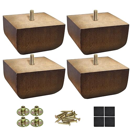 AORYVIC Sofa Legs Square Bed Feet 2 inch Wood Replacement