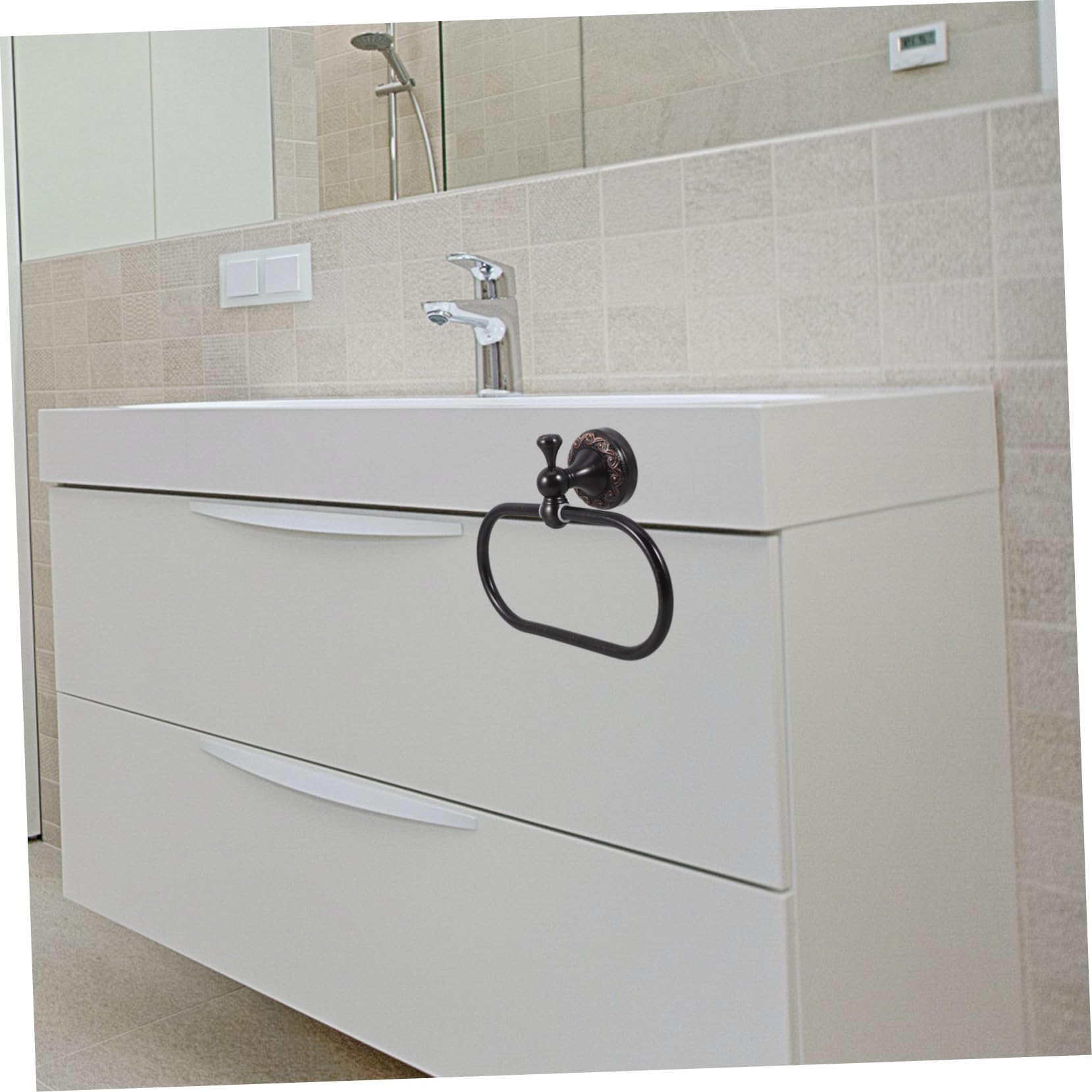 Portasciugamani Ad Anello in Rame Portasciugamani Ad Anello Per Bagno Da Parete Salvaspazio Per Piccolo Bagno Materiale Antiabrasione Avanzato
