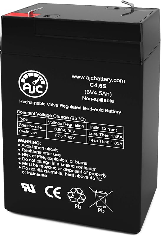 AJC Battery Compatible with Sanshui JL3-XM-4 6V 4.5Ah Emergency Light Battery