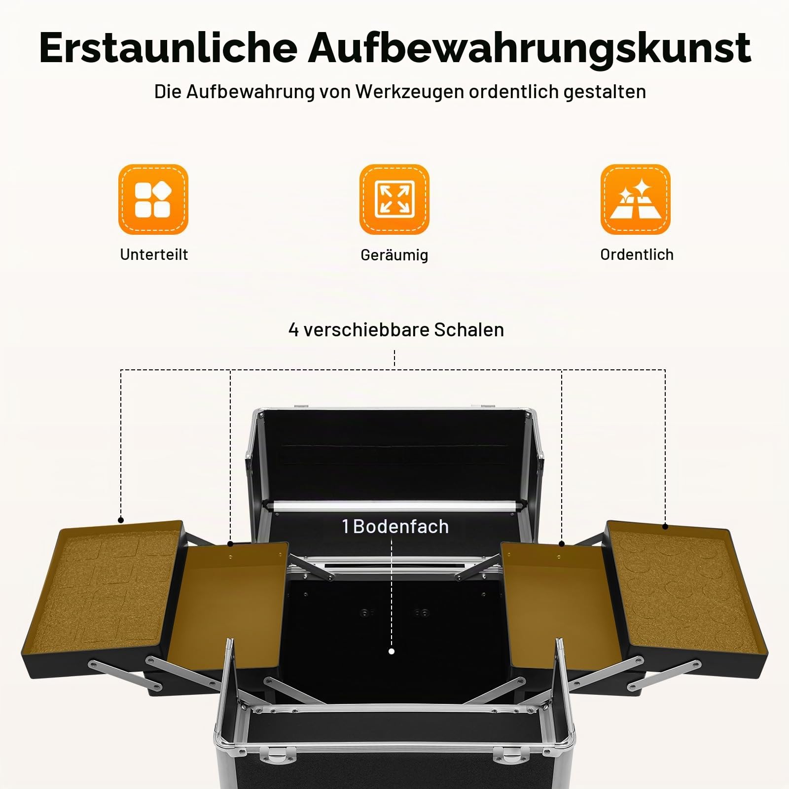 Trolley Kosmetikkoffer Friseurkoffer Multikoffer Schmuckkoffer Schminkkoffer Rollkoffer mit 4 Universalrollen
