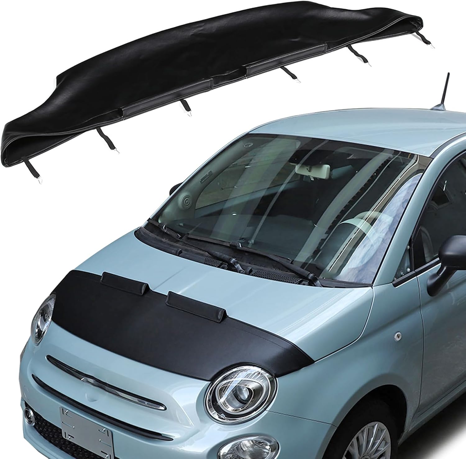 LLKUANG Car Engine Bonnet Hood Bra Compatible with Fiat 500 2007-2026 Front Hood Engine Protective Cover Premium Sand Stone Fender Cover Car Engine Bra Exterior accessories