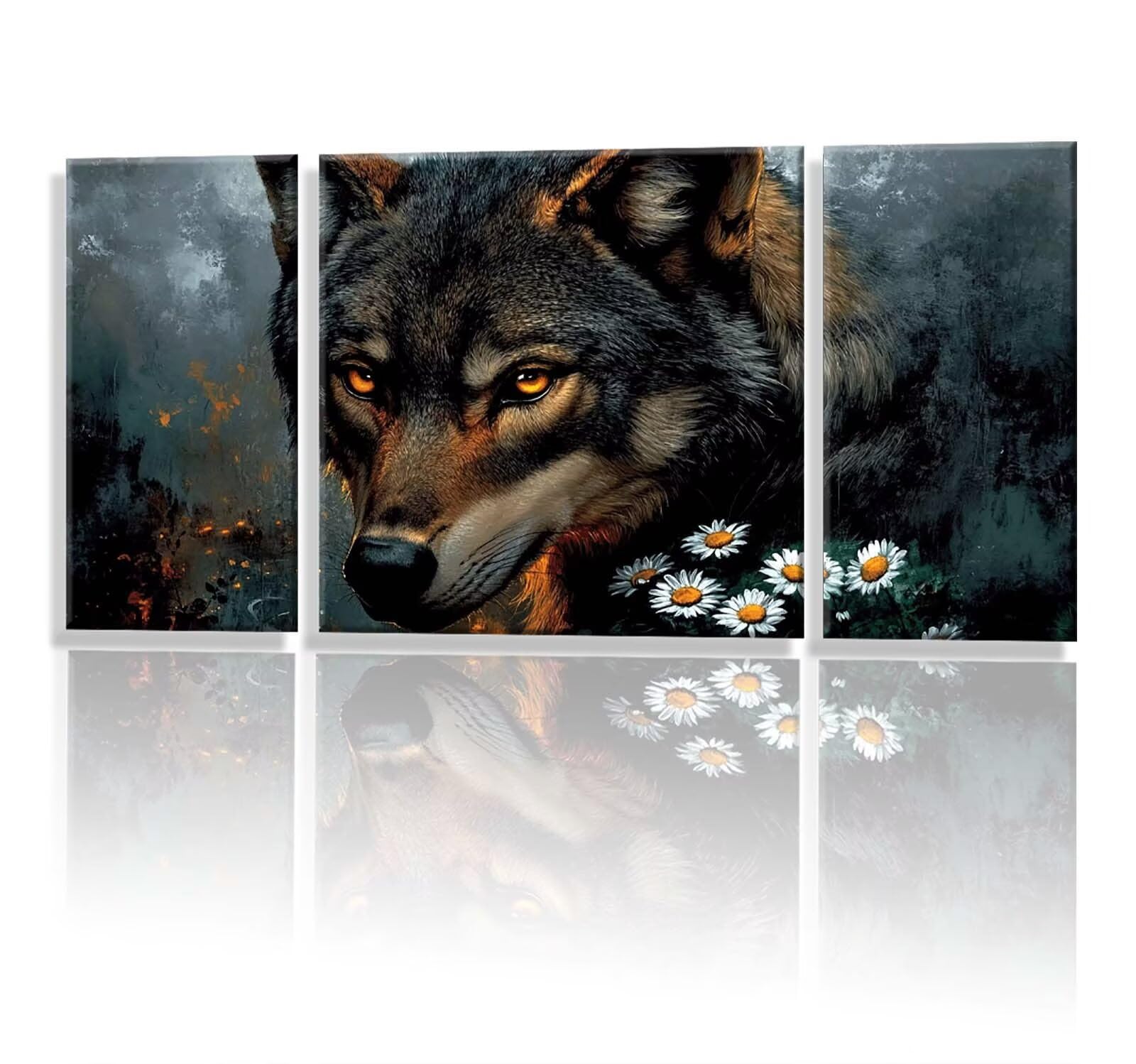 3 Pezzi Dipingere con i Numeri adulti, Paint by Numbers Margherita Lupo, Kit Lavoretti Creativi, Kit di Pittura Acrilica Fai-da-Te, con Pennello, Decorazioni Casa 70x140cm (Senza Cornice) y1s-684