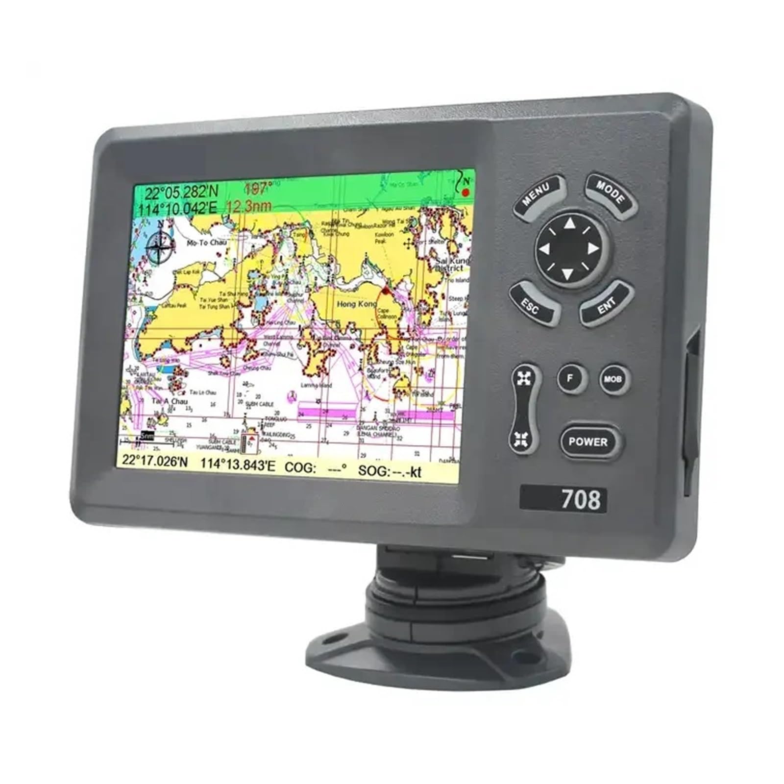 7-calowy Morski Nawigator GPS Z Kolorowym Wyświetlaczem LCD, Zewnętrzną Anteną, Transponderem I Nawigatorem Combo Precyzyjna Nawigacja