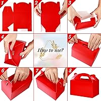 Vista 4 de 36 cajas de regalo de fiesta, cajas de regalo de papel a dos aguas con asas para cumpleaños, boda, ducha, suministros de fiesta de Navidad, 6 x 3.5