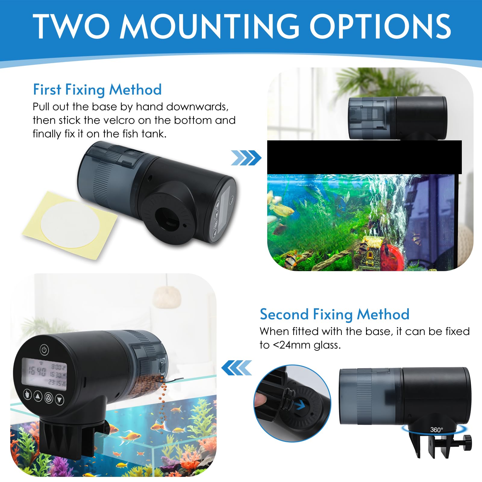 Alimentatore automatico per pesci WIFI per acquario con timer