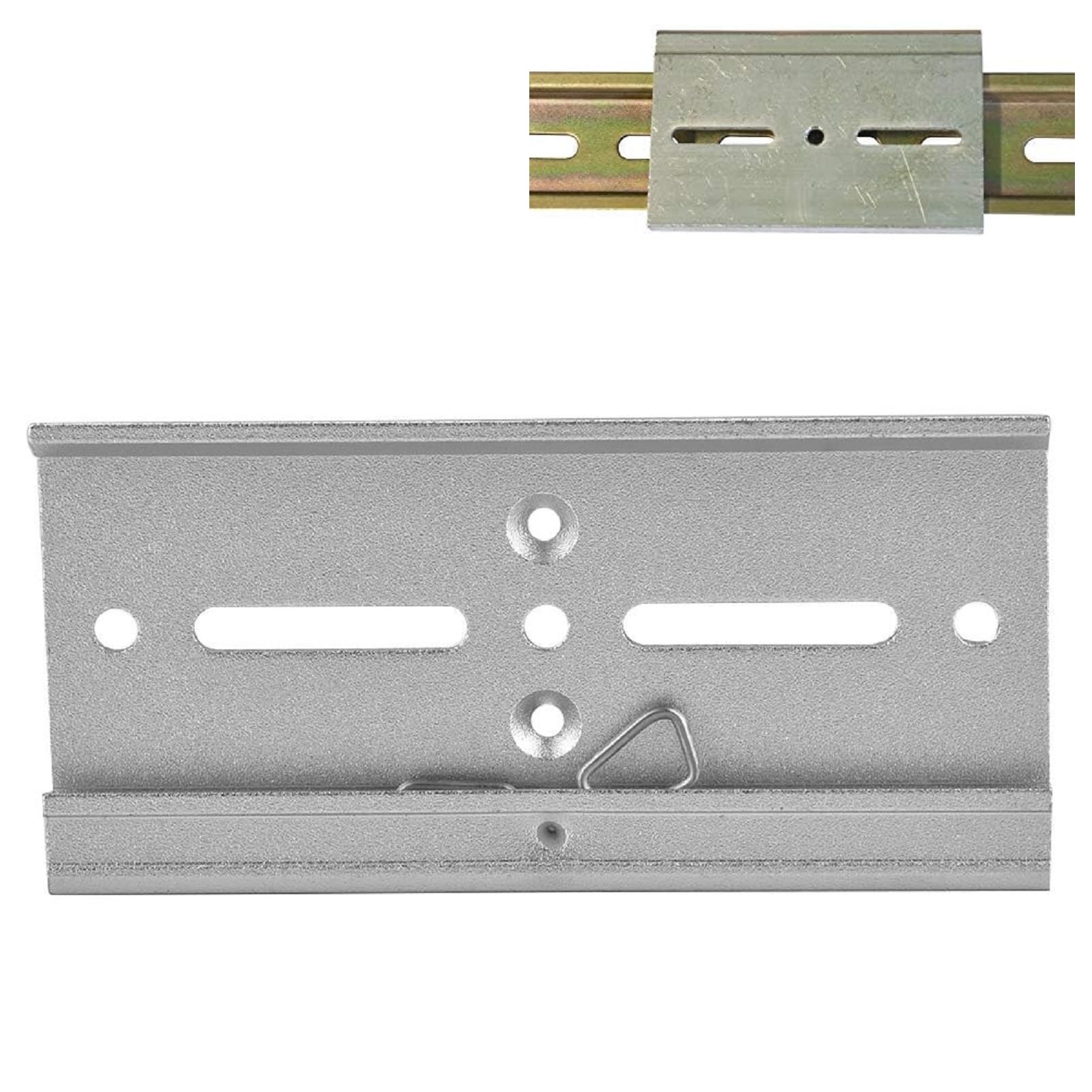 Telituny Din Rail Fixed Clip - 35mm Aluminum Din Rail Fixed Clamp Fasten Clip for Relay Mounting (#8)