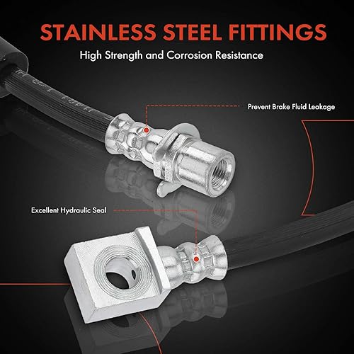 Miniatura 5 de A-Premium Manguera hidráulica de freno exterior del pasajero trasero compatible con los modelos Chevy y GMC - Silverado 25003500 HD 2011-2017,