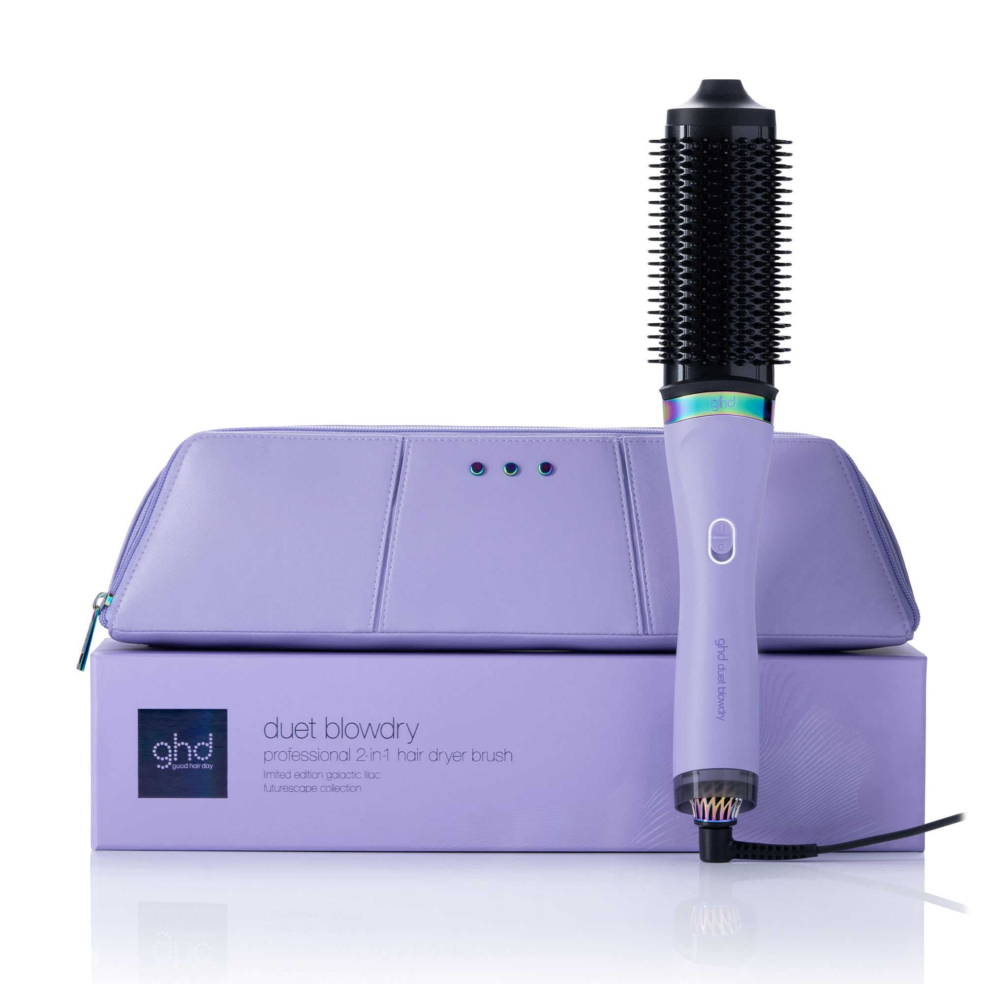 ghd Duet Blowdry Futurescape, Cepillo Secador de Pelo 2 en 1, De Mojado a Moldeado Sin Daño Térmico, x3 Veces Más Volumen, Resultados Duraderos Hasta 24h, Edición 2025, Color Lila Galáctico