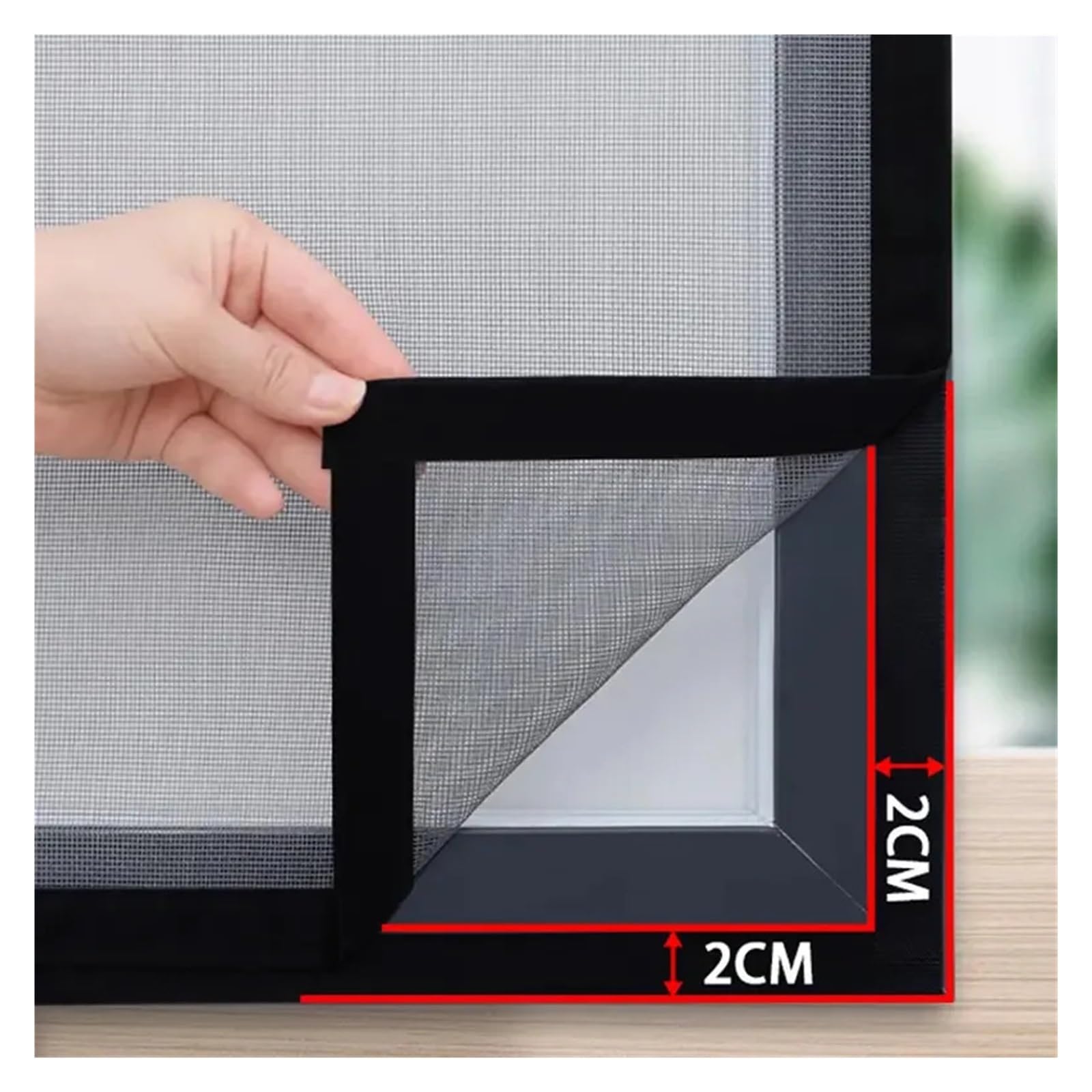 1 Pezzo Di Rete for Zanzariera for Finestre, Tenda Invisibile Anti-zanzare In Tulle Rimovibile E Lavabile(W 60cm x H 80cm,Black mesh velcro)