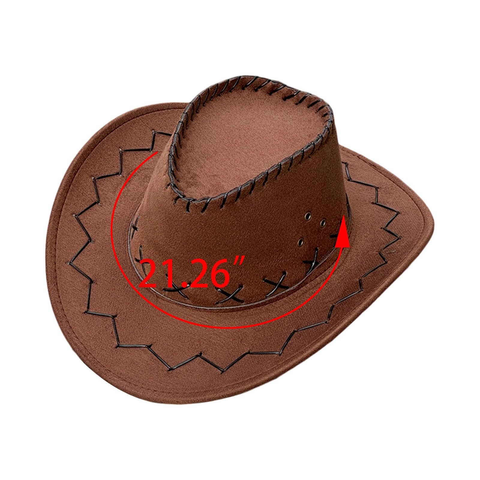 Générique Chapeau de Cowboy pour Fille et Garçon Chapeau de Cowboy, Chapeau de Cowboy à Large Bord, Chapeaux de Cow-Girl Occidentaux, Chapeau de Cowboy en Cuir