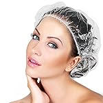 50PCS Disposable Shower Caps, Plastic Clear Thickening Bath Hair Cap and Waterproof Hair Caps for Women Men Kids Hair Treatment, Spa, Hotel and Hair Solon, Home Use, Portable Travel (Size 52CM)
