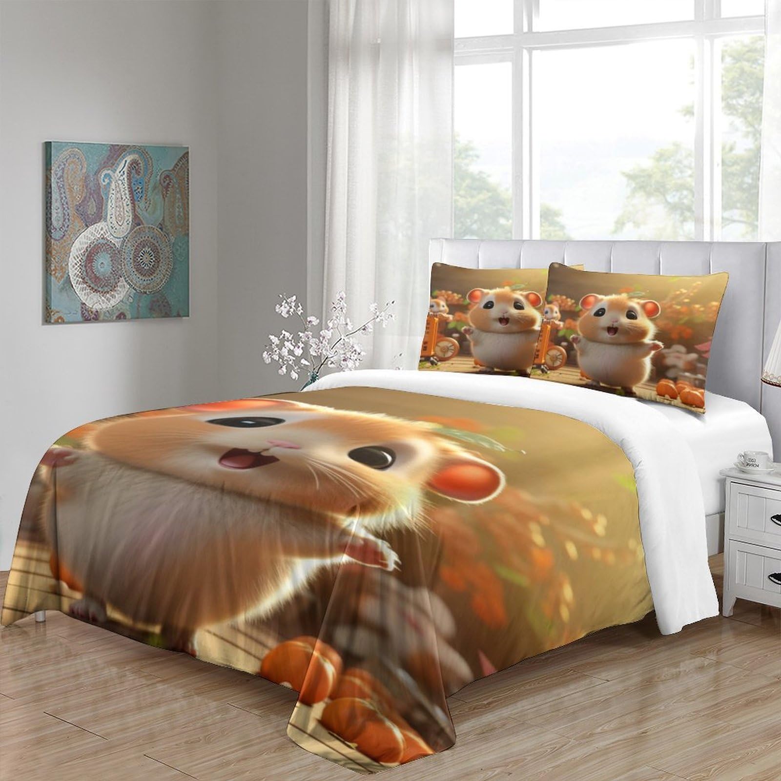 CLZZC Housse De Couette Parure De Lit Microfibre,Motif Avec