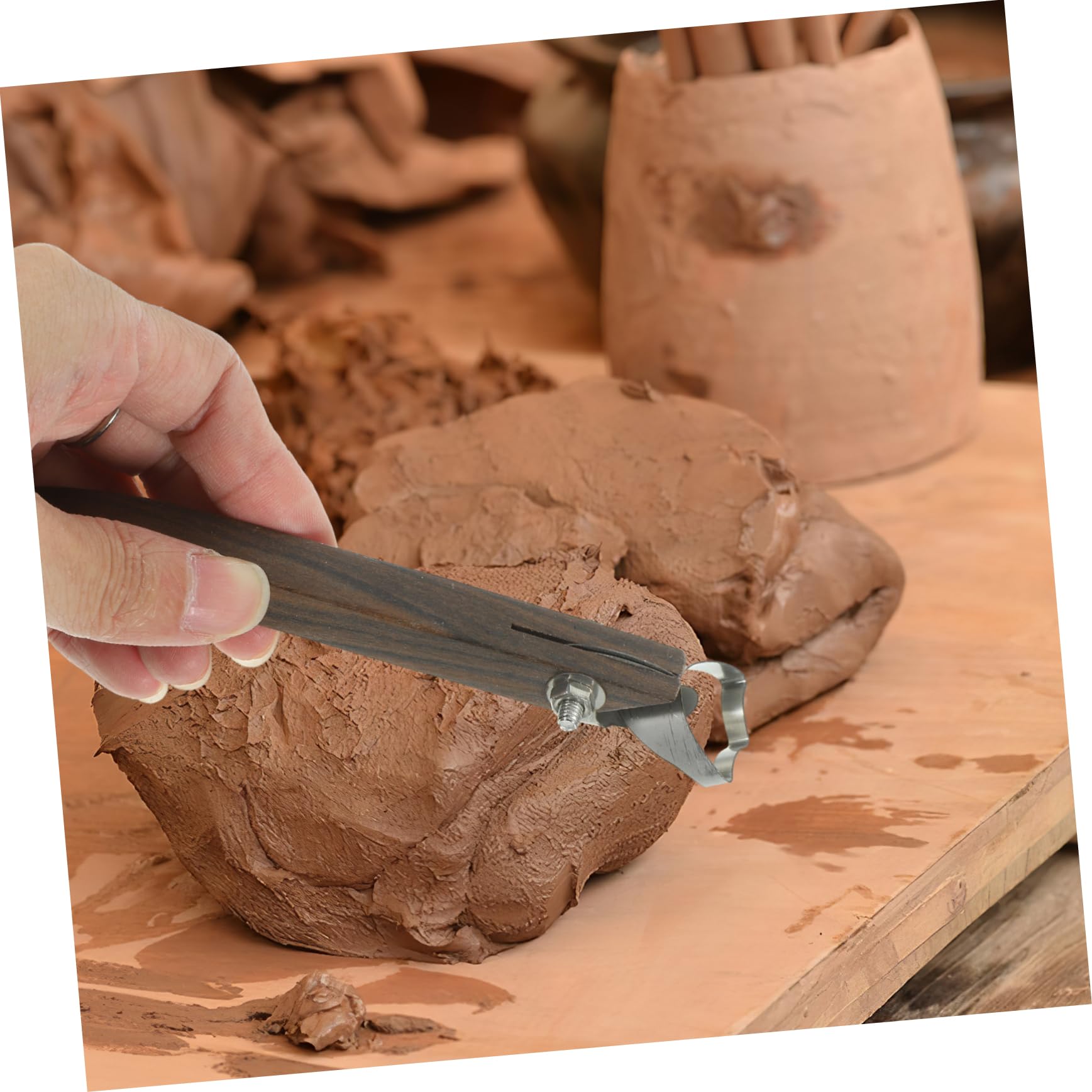 Housoutil 3 Piezas Herramienta para Modelado de Arcilla Ergonómica Ligera y Práctica para Escultura y Manualidades para Principiantes y Profesionales para Crear Tazas y Utensilios de Barro