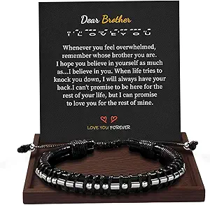 Inspirational Gifts for Men Morse Code Bracelets Mens Bracelets Graduation Gifts for Him Fathers Day Adjustable Leather Bracelet Motivational Birthday Annivesary Jewelry Stocking Stuffers for Men